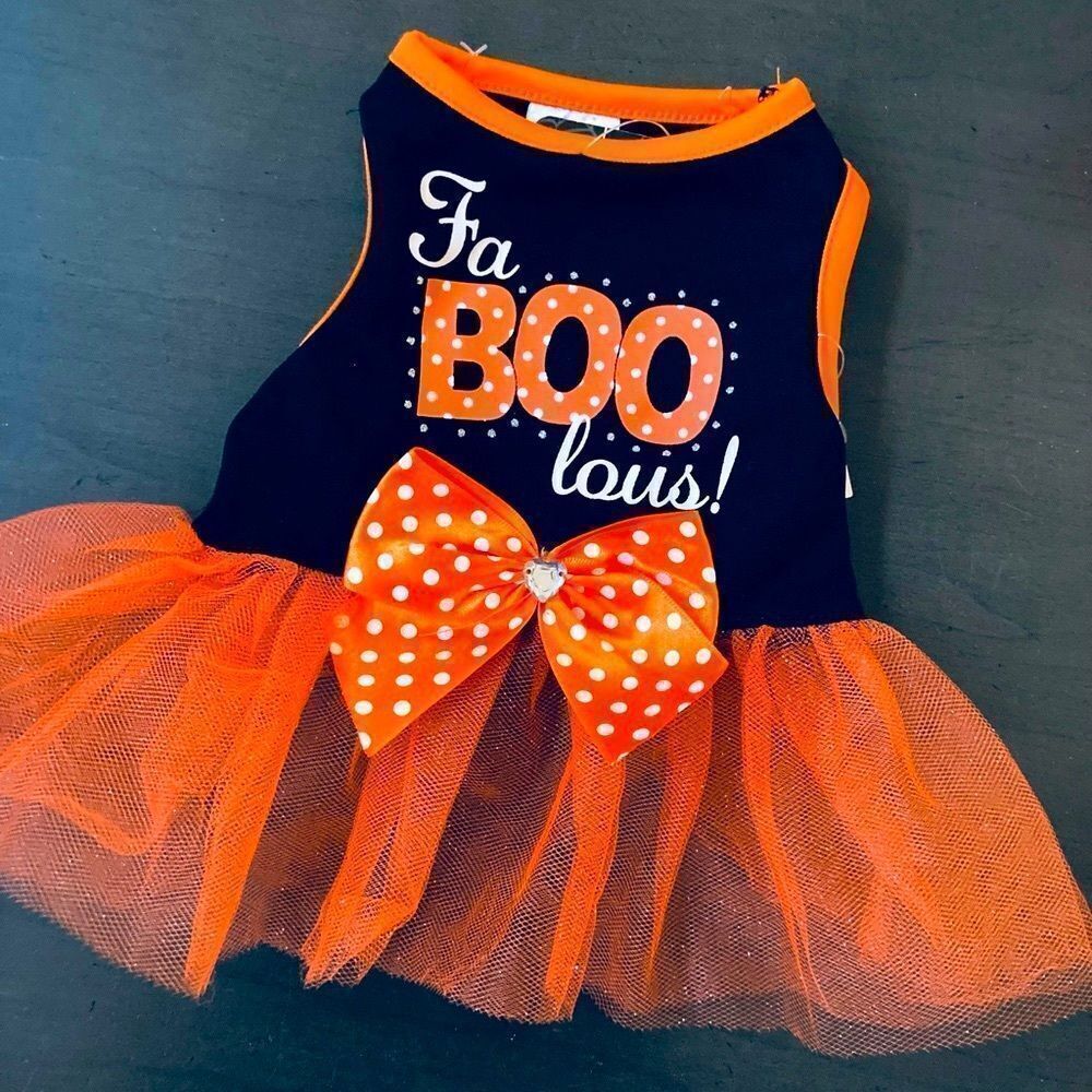 Halloween FaBOOlous Polka Dot Costume Dog Dress XS